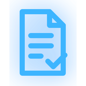 Document validé en ligne par Photon Solaris à Fleurance, icône moderne de fiche avec coche bleue