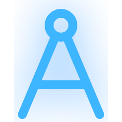 Logo technique bleu en forme de compas pour Photon Solaris à Fleurance