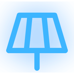 Icône bleue de balai moderne pour services de nettoyage Photon Solaris à Fleurance